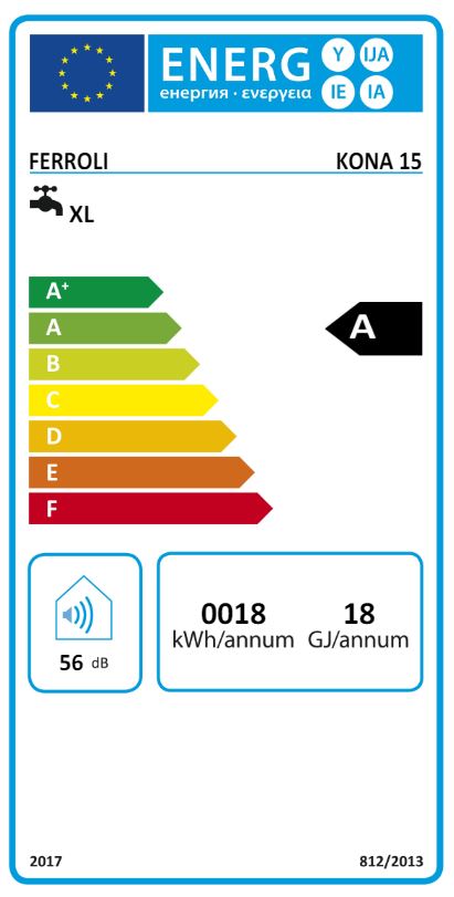 Scaldabagno a gas GPL 15 Litri Ferroli Kona 15F Camera Stagna Low Nox