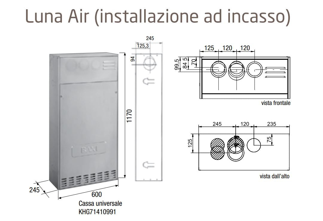 Caldaia a condensazione Baxi 28 kw Luna Air da Incasso