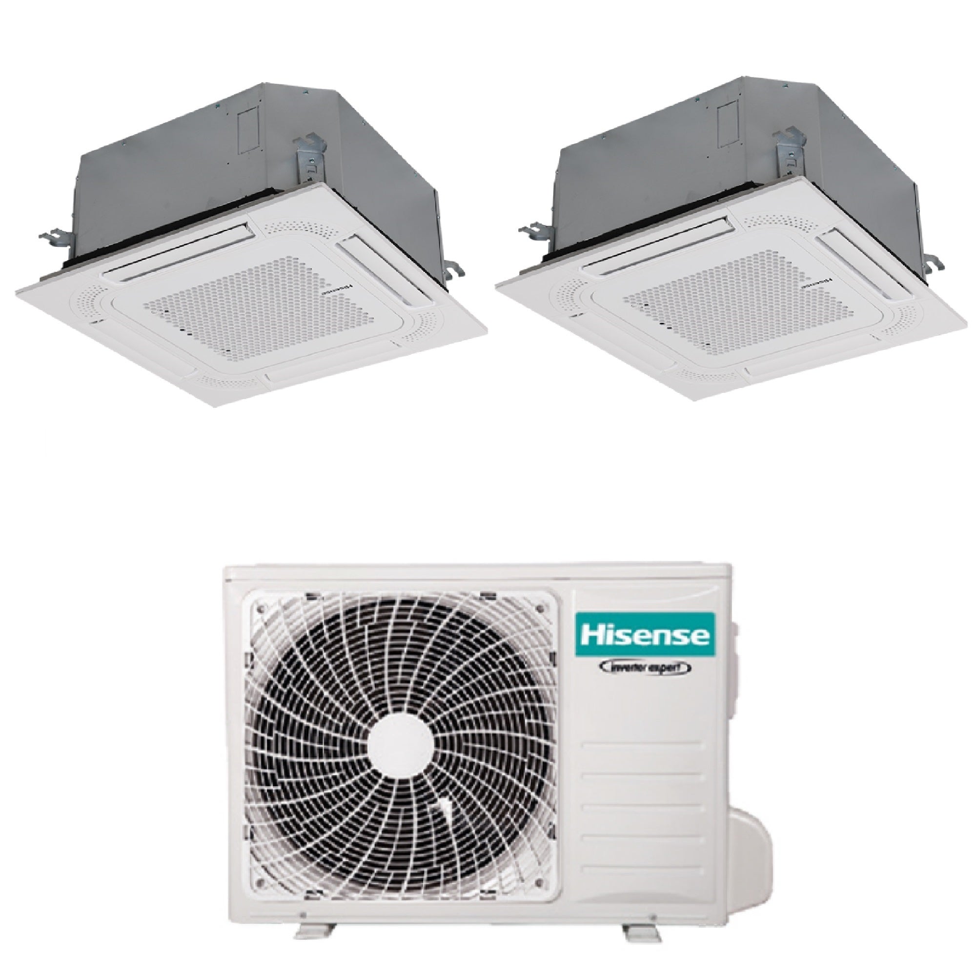 Climatizzatore Hisense Cassetta 4 Vie Compatta serie Turbo Dual Split 9000+12000 Btu 2AMW52U4RXC