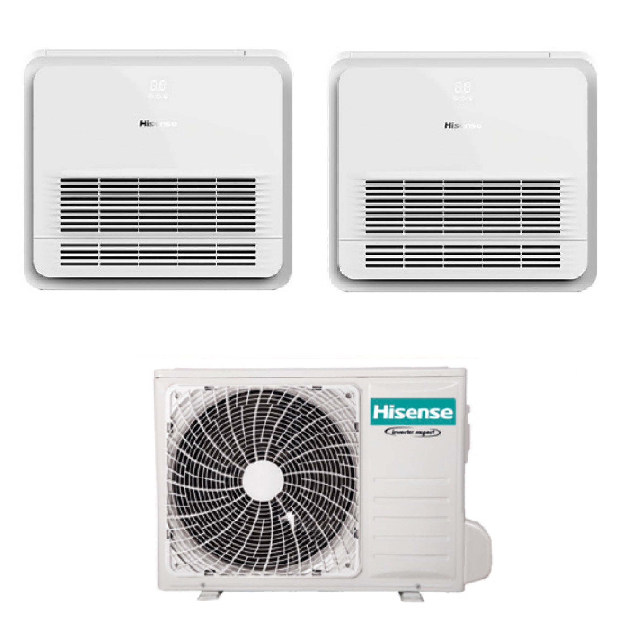 Climatizzatore Hisense Console serie Turbo Dual Split 9000+12000 Btu 2AMW42U4RGC