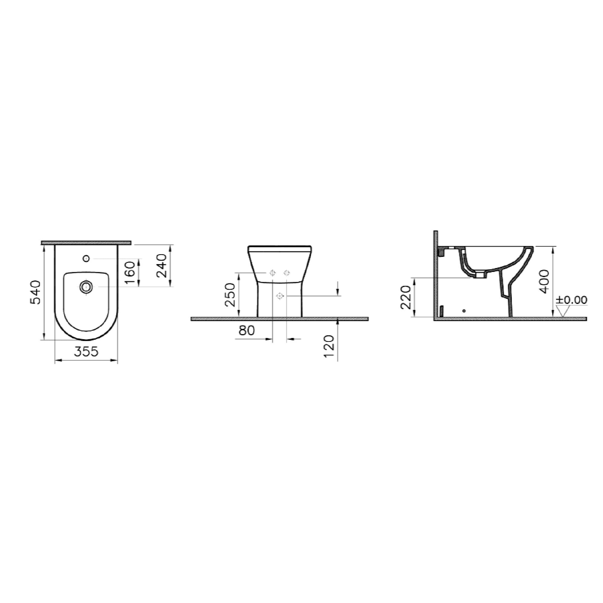 Bidet a pavimento Vitra Integra