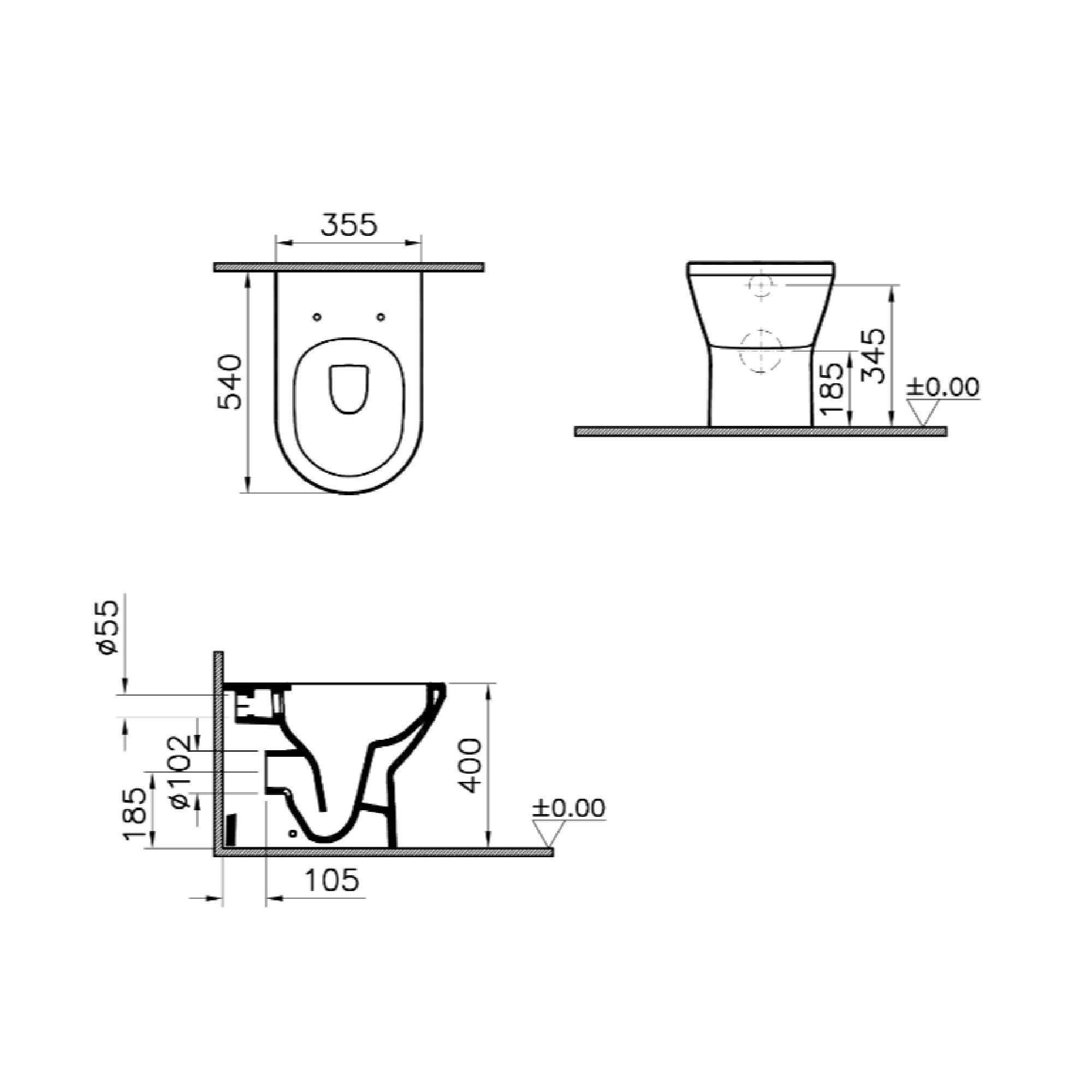 Vaso a pavimento Vitra Integra