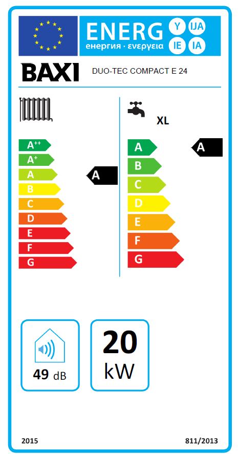 Caldaia a condensazione Baxi 24 kw Duo-Tec Compact E 24